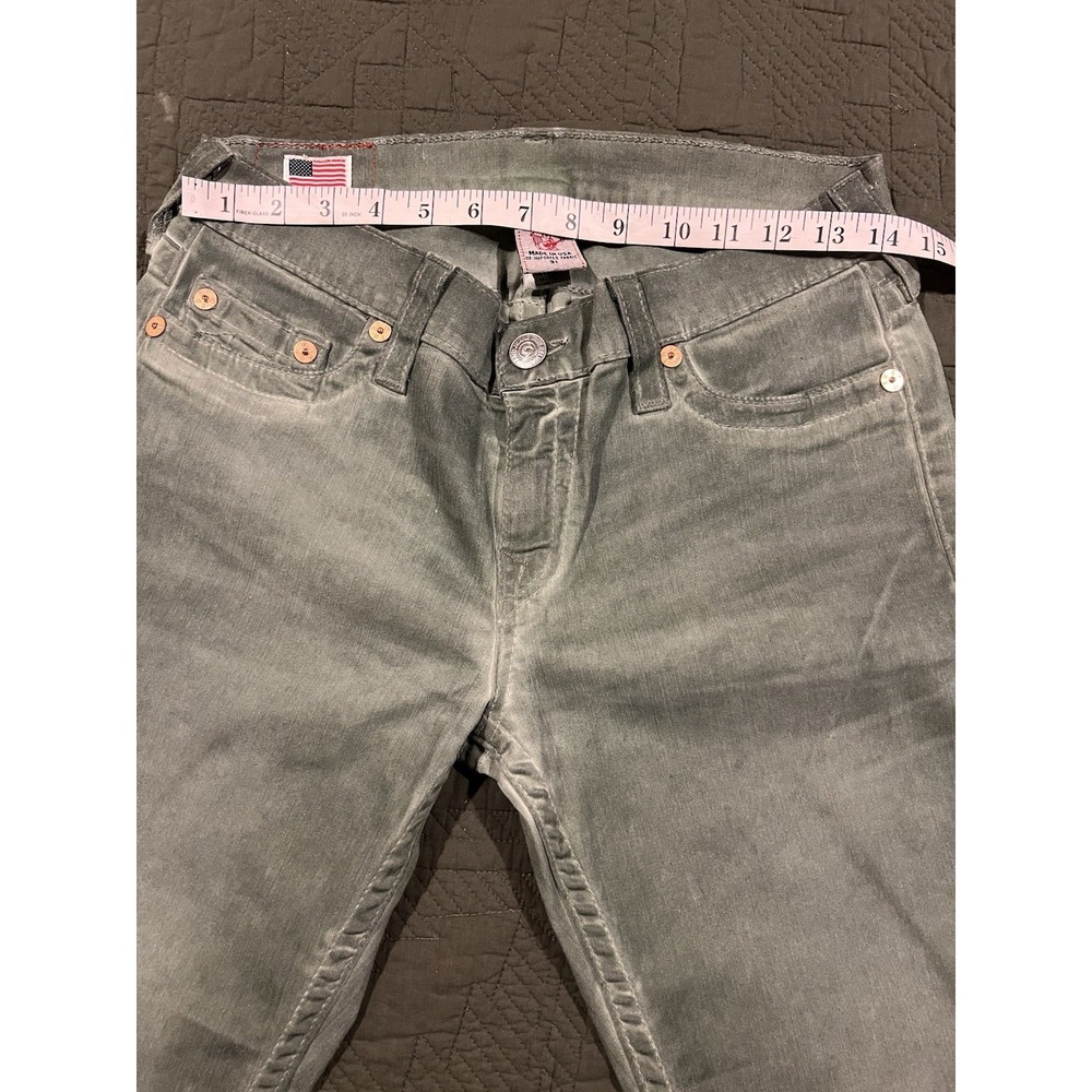 True Religion Women's Gray Jeans Casey Style Waxy Finish‎ Size 31 - Picture 3 of 12